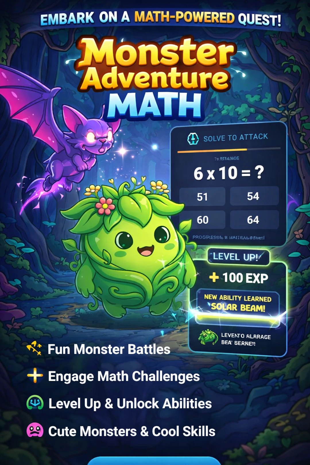 Screenshot of Monster Math: Brain Training